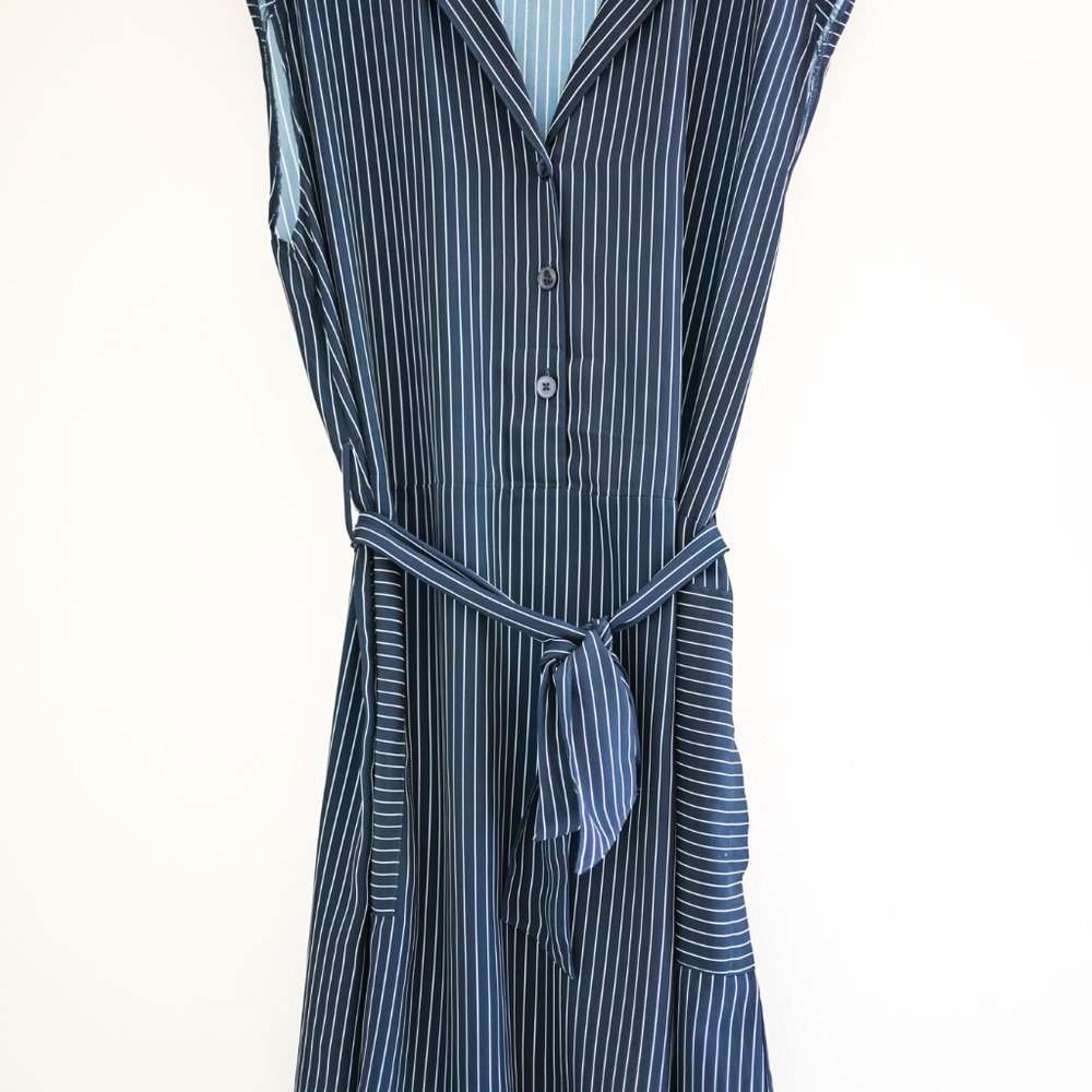 Gant Blue Pin-Striped Casual Dress